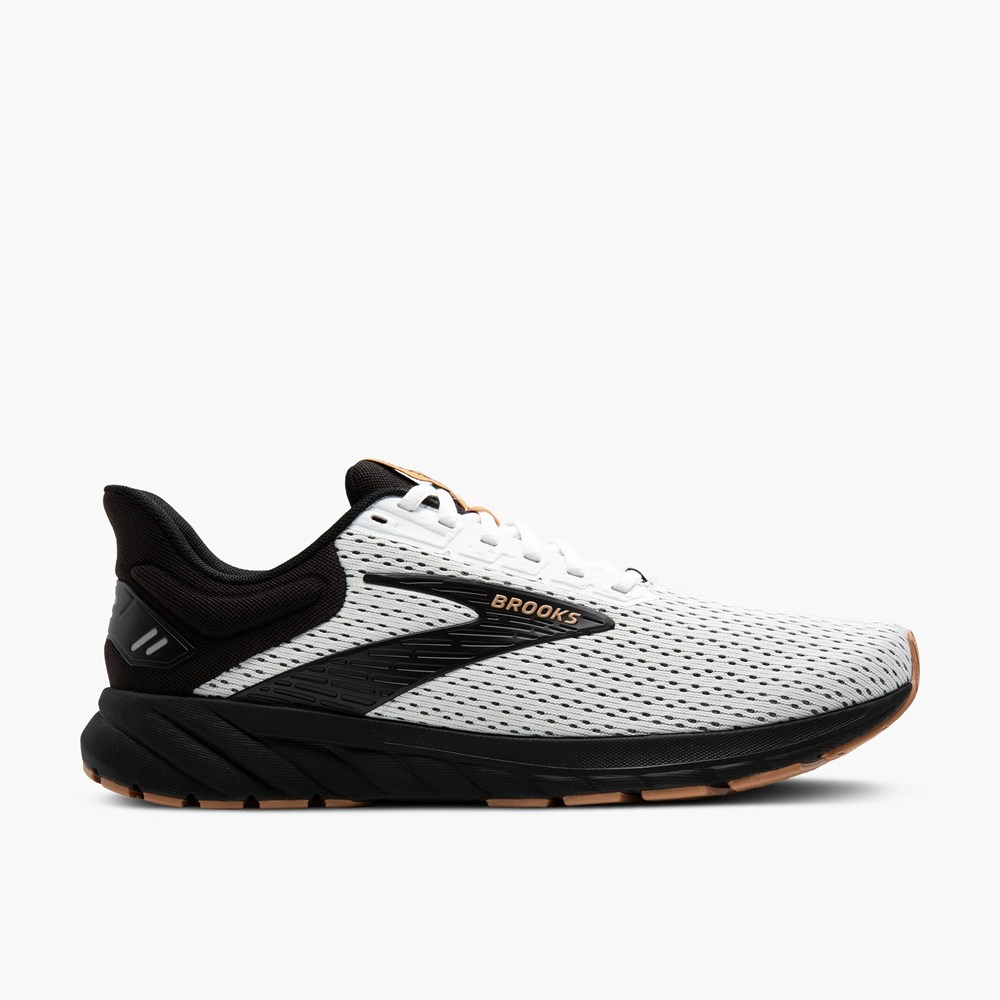 Chaussures Running Route Brooks Anthem 6 Blanche Noir Marron Homme | IRG-7114591